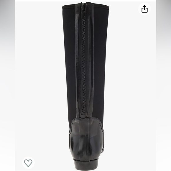Nine West Rain Boot Tall Rubber Neoprene Second Wind Back Zipper Knee Jelly Shoe - Picture 9 of 12